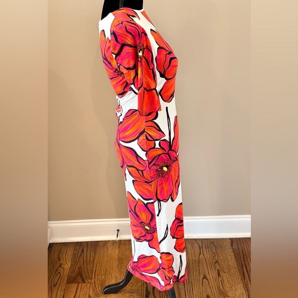 Women’s MILLY Windflower Jersey floral midi dress- Size 4 - Picture 3 of 8